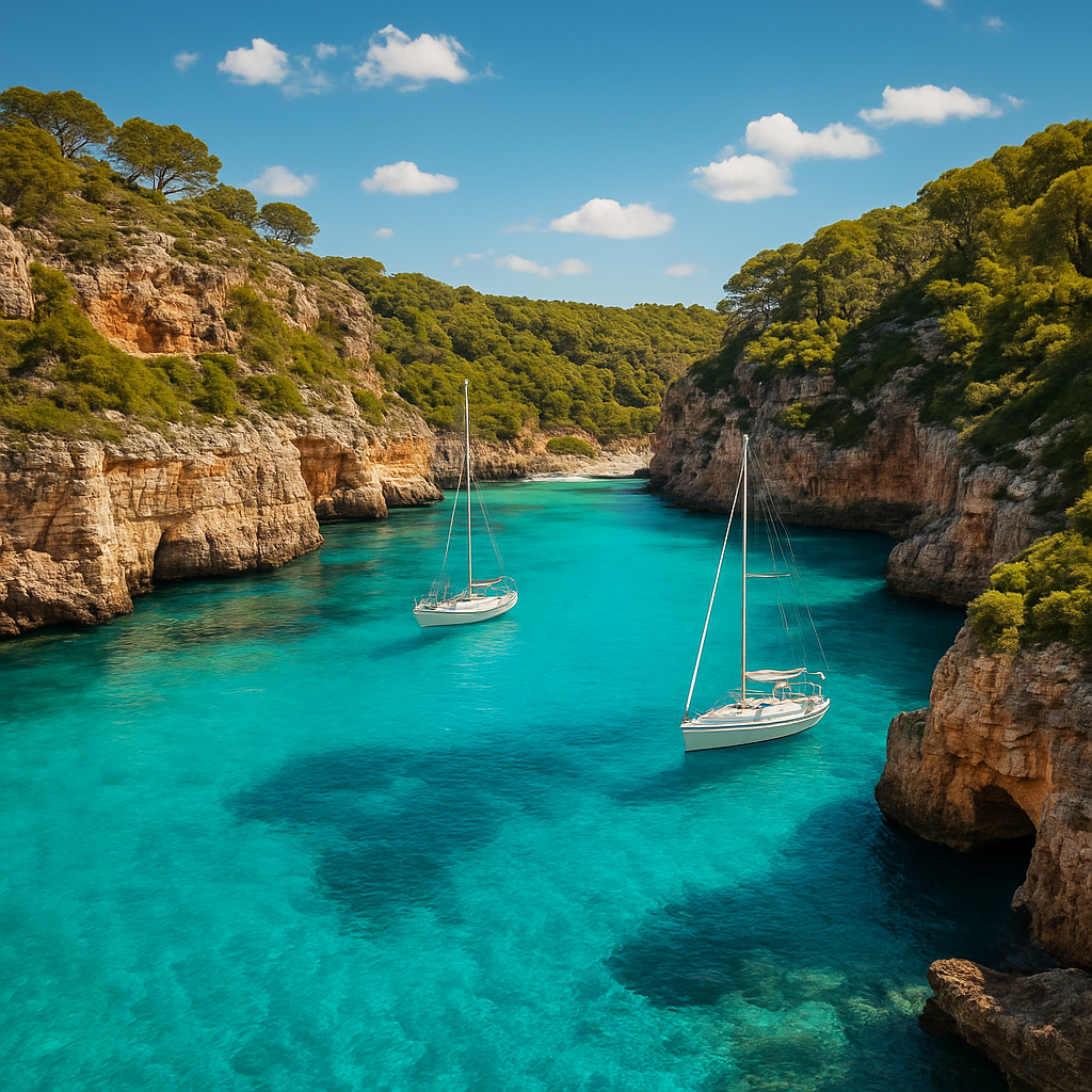 Kustlijn van Mallorca met turquoise baai
